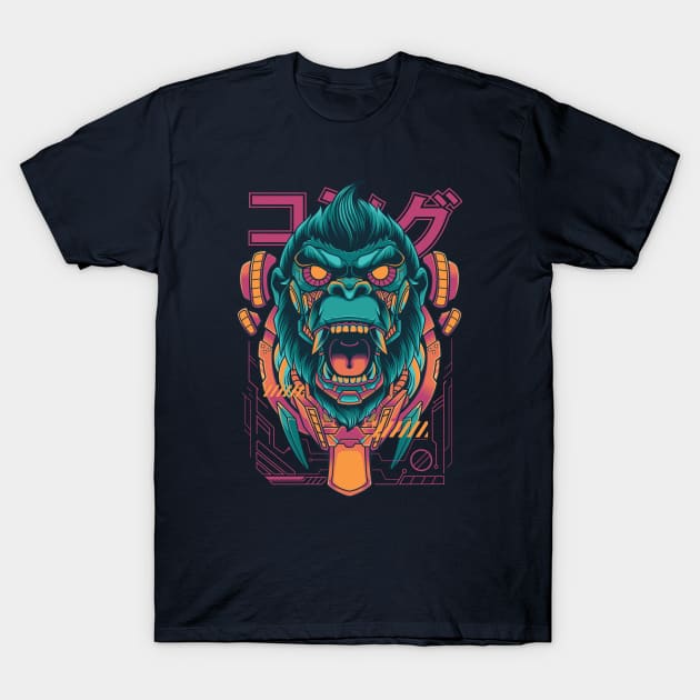 Awesome Cyberpunk Space Gorilla T-Shirt by SLAG_Creative